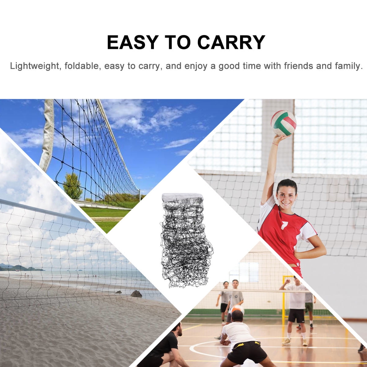 UPOUART Portable Volleyball Practice Net with Foldable Design, PE Material for Easy Setup and Outdoor Use