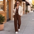 thumbnail image 5 of Womens 2 Piece Matching Lounge Sweat Sets Fall Outfits Airport Travel Outfits Coffee 2XL, 5 of 7