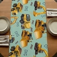 thumbnail image 5 of Table Runners 72 Inches Long Dress Scarves, Construction Truck Farmhouse Kitchen/Dining Table Runner, Coffee Tablerunners, Cartoon Grips and Bulldozers Green 18x72 Inch, 5 of 9