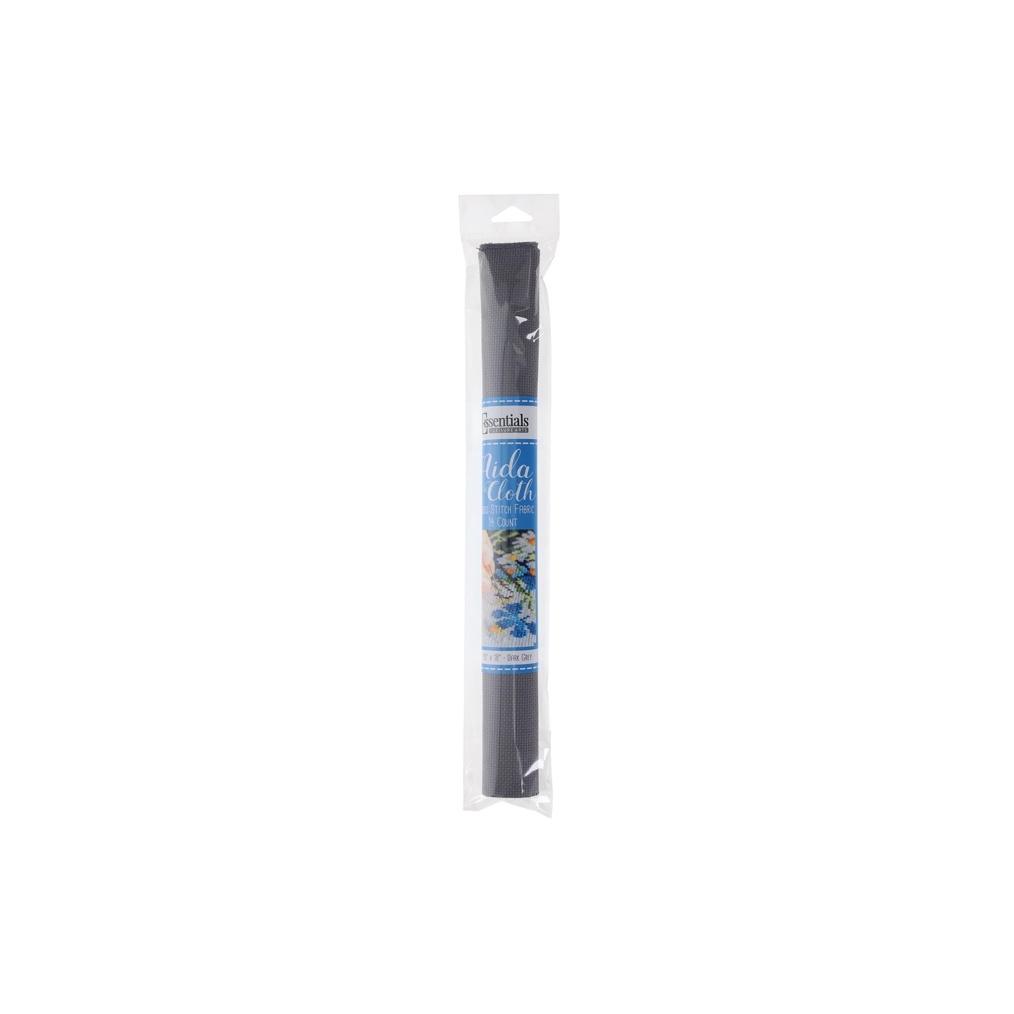 Essentials by Leisure Arts Dark Grey Aida Cloth 14 Count 15x18 Inch
