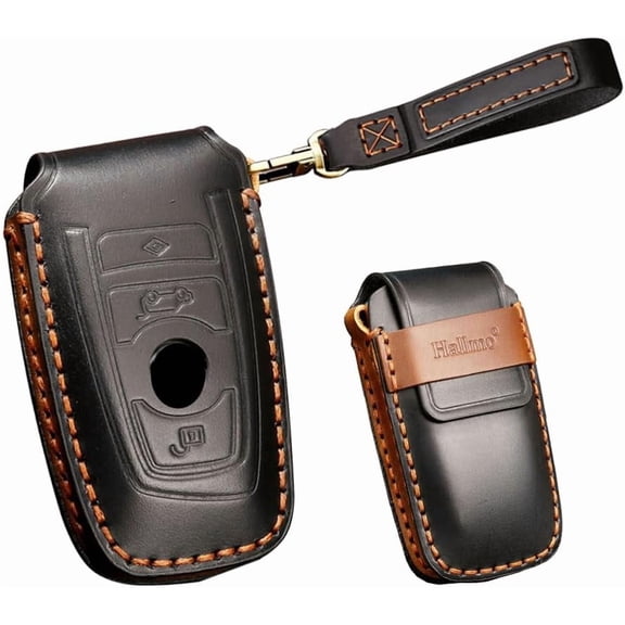 Leather Key Fob Cover Fit for BMW 1 3 5 Series Keychain Smart Remote Key Case Key Shell Protector