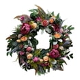thumbnail image 3 of Corona de primavera/verano para puerta, guirnalda de flores de 45 cm (18 pulgadas), guirnalda colgante de flores artificiales para balcón,, 3 of 9