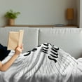 thumbnail image 3 of Saying Soft Flannel Fleece Blanket, Monochrome You are My Sunshine Words Valetines Day Theme with Starburst Lines, Cozy Plush for Indoor and Outdoor Use, 60" x 80", Black and White, by Ambesonne, 3 of 5