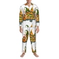 thumbnail image 3 of Fotbe Thanksgiving Truck Pijama de Hombre con Estampado de Manga Larga, Conjunto de 2 Piezas, Ropa de Dormir Suave y Cómoda con Bolsillos-Small, 3 of 7