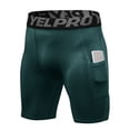 thumbnail image 4 of Bermudas Pack de 3 pantalones cortos de compresión para hombre Ropa interior de entrenamiento activo con bolsillo YEL Bermudas, 4 of 7