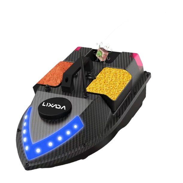 Bateau Amorceur Télécommandé 600m - Bateau de Pêche de Appât - Mode nuit et Croisière a Vitesse Fixe, Charge de 2 Kg - Sport