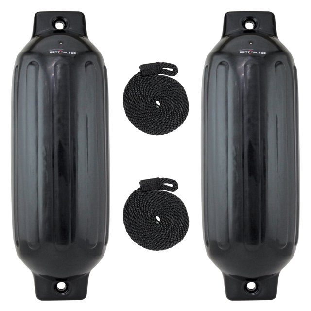 Extreme Max 3006.7515 BoatTector Inflatable Fender Value 2-Pack - 8.5" x 27", Black
