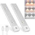thumbnail image 1 of 2PCS Wireless LED Closet Lights, Dimmable Under Cabinet Lights, Motion Sensor, 3 Lighting Modes, Closet Light for Kitchen, Bedroom, Hallway, Staircase, 1 of 5