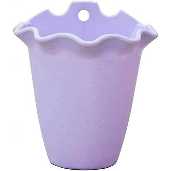 Hanging Planters Wall Hanging Planter Plastic Flower Pots Plant Grown Basin 6 Colors Garden Pot with Hook, Hanging Pots for Balcony Windowsill Garden