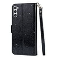 thumbnail image 3 of SaniMore for Samsung Galaxy S23 PU Leather Case, Magnetic Closure Flip Zipper Wallet Glitter Cover with Wrist Strap Card Slot & Kickstand Shockproof Protective Shell for Girls Ladies, Black, 3 of 6