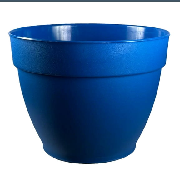 Jacinto Recycled Plastic Planter, 6 inch Opening Diameter, Blue Color by Deroma USA
