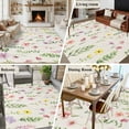 thumbnail image 6 of Area Rug 72×108in, Rustic Wildflower Vintage Linen Floor Carpet Living Room Rug, Colorful Flower Leaves Non-Slip Welcome Mat Indoor Rugs for Bedroom Dining Room, 6 of 9