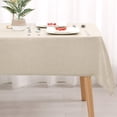 thumbnail image 3 of Hiasan Faux Linen Rectangle Tablecloth - 54 x 80 Inch Beige Wrinkle and Stain Resistant Washable Table Cloth for Kitchen Dining Room Holiday Table Cover for Party Dinner, 3 of 9