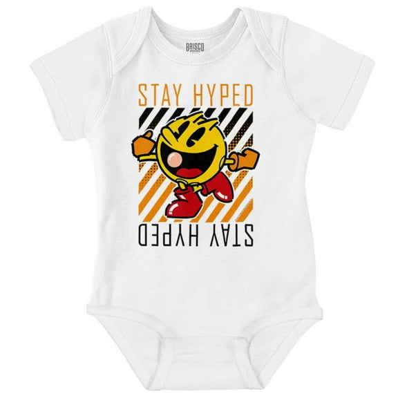 PACMAN Video Arcade Game Stay Hyped Romper Boys or Girls Infant Baby Brisco Brands NB