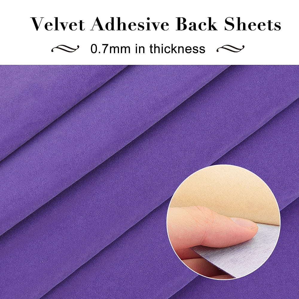 Jewelry Flocking Cloth Self-adhesive Fabric Blue Violet 40x28.9~29cm 12sheets/set DIY