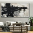 thumbnail image 4 of Large black wall art green and white abstract painting original black and white textured canvas wall art modern abstract art entrance wall art,(114*229cm)45*90 Inches,Unstretched,Frameless, 4 of 4