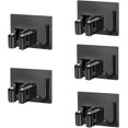 thumbnail image 1 of Wall Mounted Broom Holder, 5 Pieces Adhesive Wall Mounted Broom Holder with Position and Hook, Wall Mounted Broom Holder Storage Wall Mounted Broom Holder without Drilling for Kitchen Bathroom Garden, 1 of 5