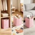 thumbnail image 6 of Large Capacity Laundry Hamper with Handles, Foldable Laundry Hamper, Freestanding Waterproof Clothes Hamper for Bedroom, Bathroom, Dorm, Laundry Room (Pink), 6 of 6