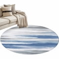 thumbnail image 2 of Blue Grey Ombre Round Rugs 3ft, Abstract Art Oil Painting Modern Non Slip Washable Rug Runner, Low Pile Indoor Floor Carpet Mat Bathroom Rugs for Living Room, Bedroom, Kids Room, 2 of 9