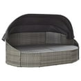 thumbnail image 3 of vidaXL Patio Lounge Bed with Canopy Poly Rattan Gray, 3 of 9