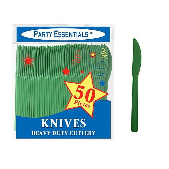 1 - Party Essentials Kelly Green Medium Weight Plastic Knives – 50 Ct.