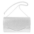 thumbnail image 2 of Evening Bag Handbag Wedding Party Message Bag Clutch Bag Purse Simple Chain Bag for Women Ladies(Silver), 2 of 7