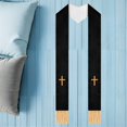 thumbnail image 4 of UPGRATOR Chal Reversible Para Ceremonia De Con Cruz Bordada Y Borlas Elegantes, 4 of 8