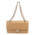 thumbnail image 1 of Pre-Owned CHANEL A01112 Beige Caviar Leather Matelassé 25 Shoulder Bag with Silver Hardware..., 1 of 10