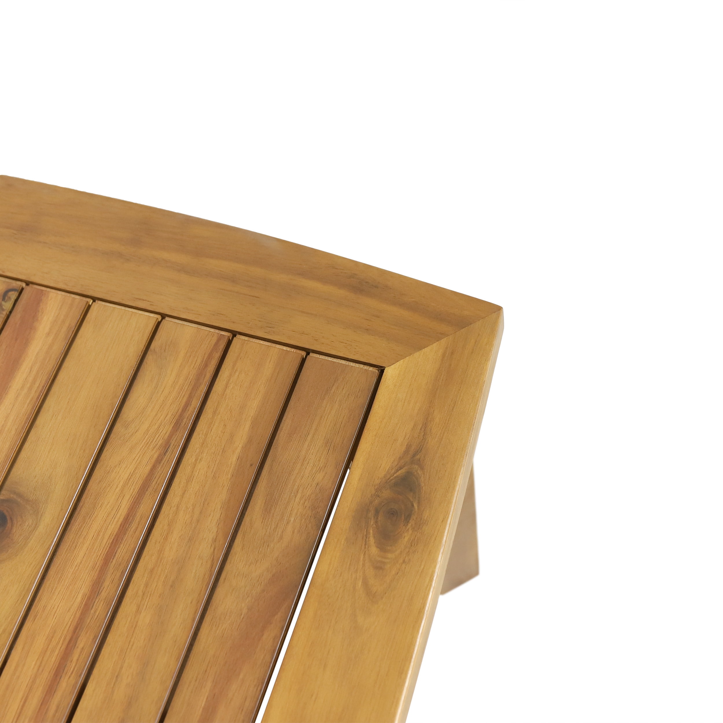 Milca Acacia Wood Outdoor Rectangular Coffee Table, Teak