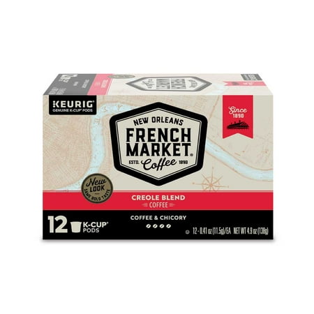 French Market Coffee & Chicory K-Cup Coffee Pods, 12 Count for Keurig and K-Cup Compatible (French For The Best)