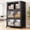 Black, variant on Broview 327QT Stackable Storage Bins with Lid & Wheels, Large Collapsible Plastic Closet Organizers Storage Cabinet Box,3Pack Black