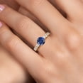 thumbnail image 4 of Gem Stone King 14K Yellow Gold Blue Created Sapphire and Lab Grown Diamond Engagement Ring for Women | 3.38 Cttw | Round 8MM | Gemstone September Birthstone | Size 6, 4 of 6