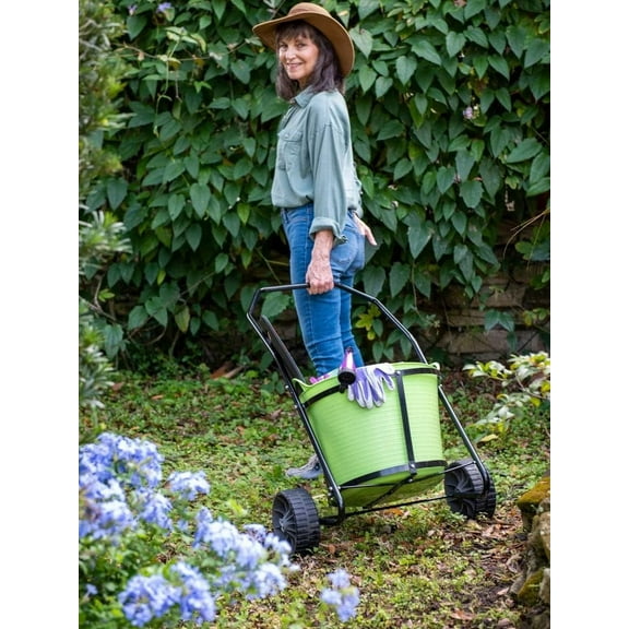 Gardeners Supply Company Garden Cart with Tubtrugs | Multi-Purpose Mobile Gardening Caddy with 11 Gallon Bucket | Outdoor Gardening Clean-up & Garden Tools Utility Cart - Holds up to 50 lbs