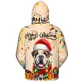 thumbnail image 2 of Merry Christmas Santa Bulldog Scarf Twinkling Lights Xmas Holiday All Over Print 3D Hoodie Unisex Merch Hoodies Dog Lover Gifts Idea - 00022, 2 of 6