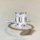 thumbnail image 4 of Anillo de diamantes de plata esterlina S925 para mujer, anillo de diamantes de 4 quilates, sencillo, combinable, ligero, lujoso, anillo grande con corte esmeralda de caramelo de roca, 4 of 6