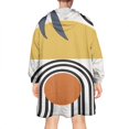 thumbnail image 2 of Wearable Oversized Blanket,Orange Boho Geometric and Plant Pattern Wearable Blanket Hoodie for Adults,Cozy Hooded Blankets with Super Pockets,Super Warm Fuzzy Pullover for Women & Men, 2 of 6