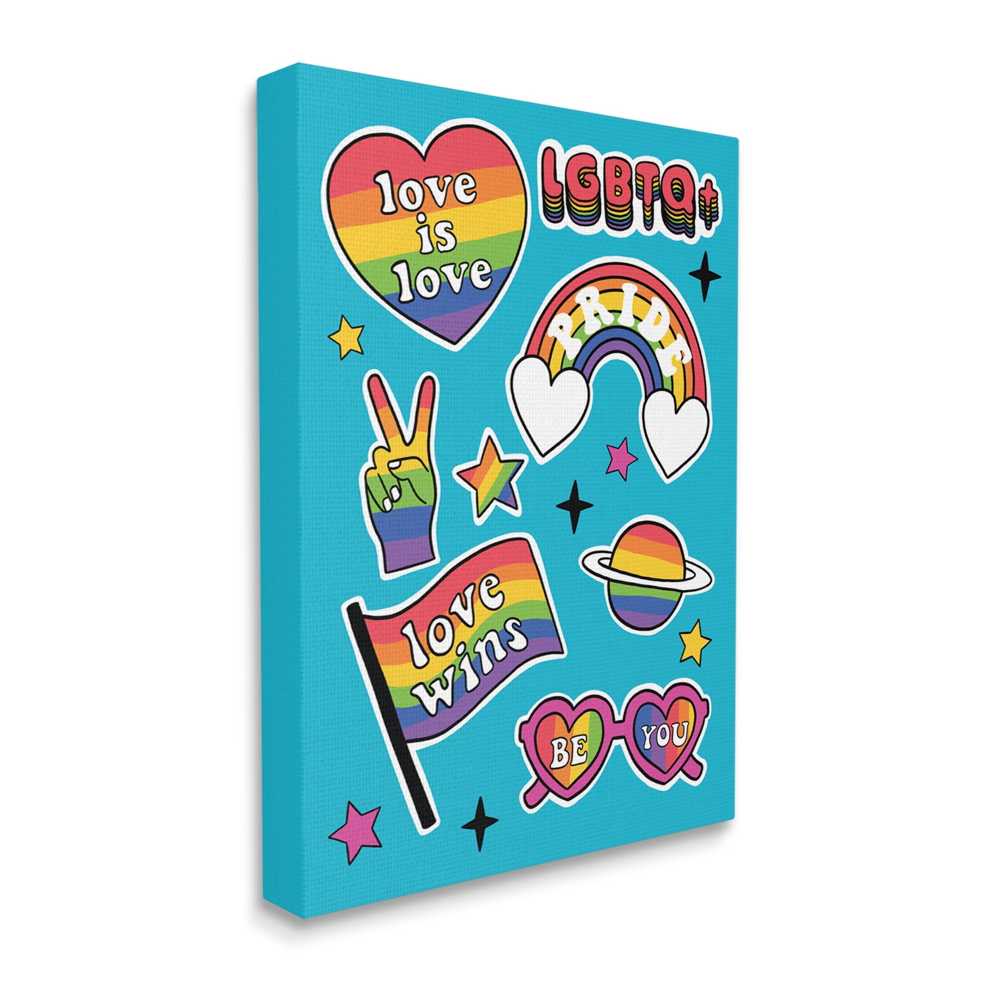 Stupell Industries LGBTQ Be You Pride Rainbows Holiday Painting Gallery Wrapped Canvas Print Wall Art