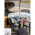 thumbnail image 4 of Outdoor Tablecloth with Umbrella Hole and Zipper, Pumpkin Starfish Square Table Cloth 60x60 Inch Waterproof Tablecloth, Blue Thanksgiving Coastal Autumn Picnic Table Cover for Patio Camping, 4 of 7