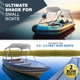 thumbnail image 2 of KNOX 2 Bow Bimini Tops for Boats, Boat Canopy Kit, 600D Canvas, Stainless Steel Bimini Top Hardware, Storage Boot, Fits Most Small Boats & Inflatable Boats, 63" L x 43" H x 39"-55" W (Light Gray), 2 of 7