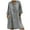 Gray, variant on Ichuanyi Woman Dress Fashion Women Loose V-Neck Solid 3/4 Sleeve Cotton And Linen Dress