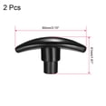 thumbnail image 2 of Unique Bargains T Knob Drawer Furniture Handle M8 Diameter Metal Insert Female Threaded Black 2Pcs, 2 of 3