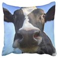 thumbnail image 1 of BOSDECO Funny Happy Cow Decor Soft Pillow Case Pillow Cover 18x18 inch, 1 of 1