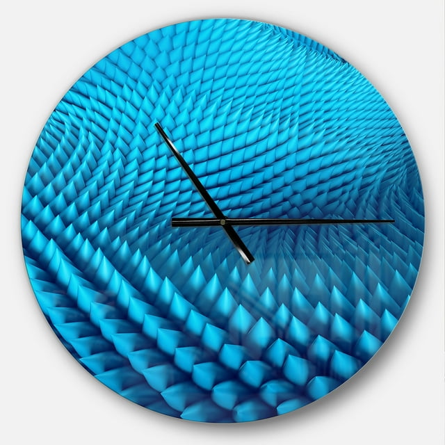 DesignArt Horloge Murale Abstraite Bleue Ondulée Grande