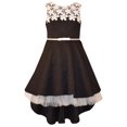 thumbnail image 1 of Bonnie Jean Robe d'Automne en Jacquard Tricoté Rose pour Filles, Noir/blanc, 12, 1 of 3