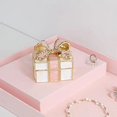 thumbnail image 5 of Mini Enamel Rhinestone Bow Jewelry Box Bow Hinged Jewelry Box Glitter Jewelry Box Mini Figurine Ring Box (Pink), 5 of 5