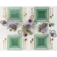 thumbnail image 4 of EcoQuality 10.75" inch Disposable Square Translucent Green Plastic Plates with Gold Rim, China Like Party Plates, Heavy Duty Dinner Plate, Salads, Weddings, Baby Showers, Catering, Non Toxic (120), 4 of 4
