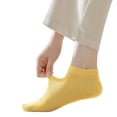 thumbnail image 6 of Xfvqtps 6 PCS Womens Ice Silk Stockings Low Cut Invisible Liner Footies Thin Socks Solid Color Non Slip Comfortable Breathable Lightweight No Show Socks Yellow, 6 of 9