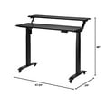 thumbnail image 2 of UNICOO® 2 Tier Electric Height Adjustable Standing Desk with Wheels, Electric Mobile Standing Workstation, Sit Stand Desk Home Office Desk Whole-Piece Desk Board 48 * 24 in (KT1002-BB) 2Tier, 2 of 7