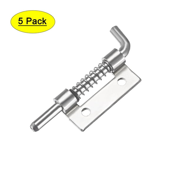 Unique Bargains Carbon Steel Lock Bolt Spring Loaded Pin Latch 52mm Long (Left) 5pcs