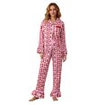 thumbnail image 2 of AIGUR Christmas Mommy and Me Pajamas Set Bow Gingerbread Man Print Long Sleeve Shirt with Pants Sleepwear Loungewear, 2 of 10